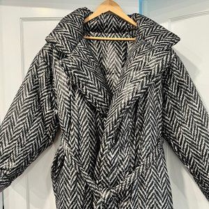 Norma Kamali Classic Sleeping Bag Coat / NWT / XS / S / Large Herringbon…